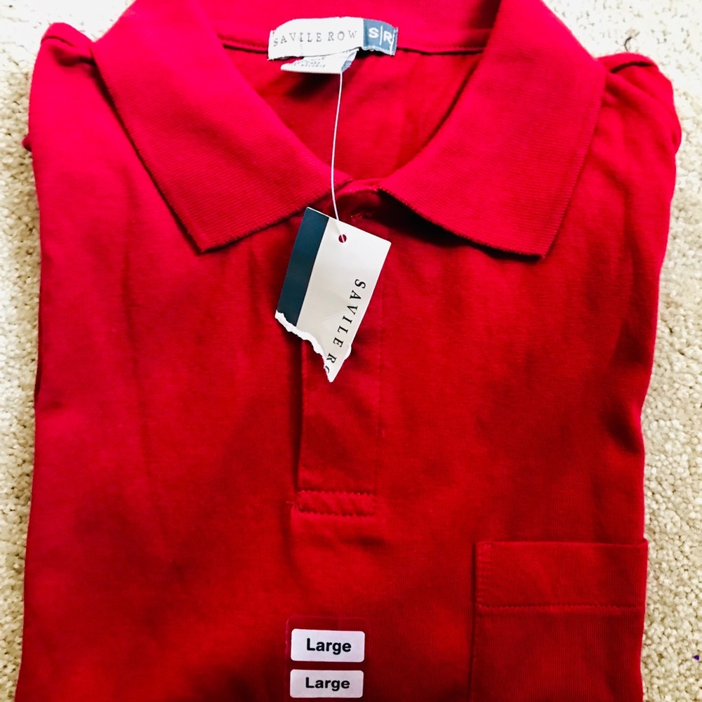 Savile Row Men’s Short Sleeve Red Polo Shirt